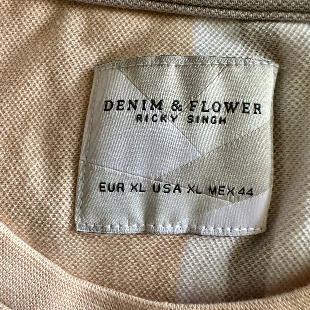 Denim & Flower Beige Polo Shirt